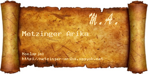 Metzinger Arika névjegykártya
